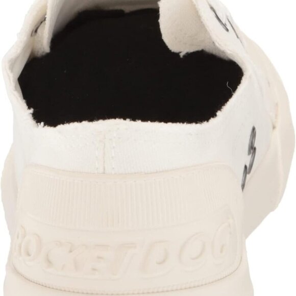 Women’s Canvas Sneaker White Plush Foam Comfort Rubber Sole Lace-Up - Picture 3 of 7